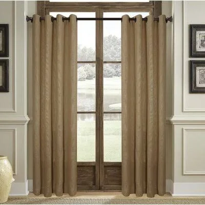 Talbot Stratford Burlap Solid Semi-Sheer Grommet Single Curtain Panel Alcott Hill