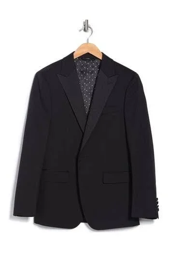 Bonobos Jetsetter Stretch Italian Wool Blazer - Size 46R - Black Peak Lapel at Nordstrom Rack