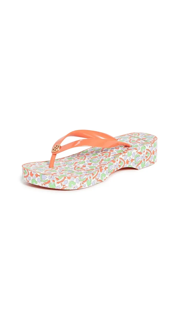 Tory Burch Women's Cutout Wedge Flip Flops