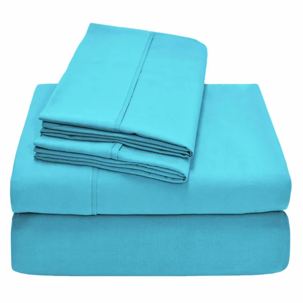 Bare Home Double Brushed Sheet Set, Split King - Aqua