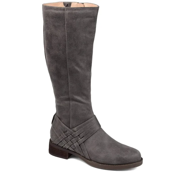 Journee Collection Meg Extra Wide Calf Boot - Women's, Grey, Size 7.5, Boots