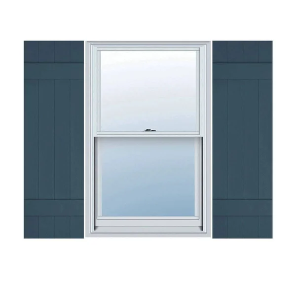 Mid-America LJ4S14X04700CB 14x22W x 47x22H Lifetime Vinyl, Standard Four Board Joined, Board-n-Batten Shutters, w/Installation S
