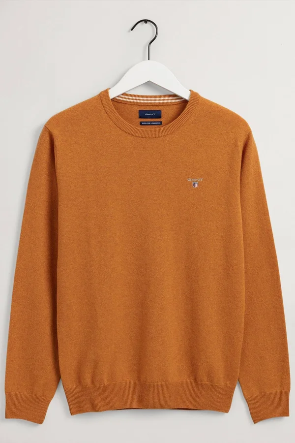 Gant Super Fine Lambswool Crew Neck Sweater, Orange