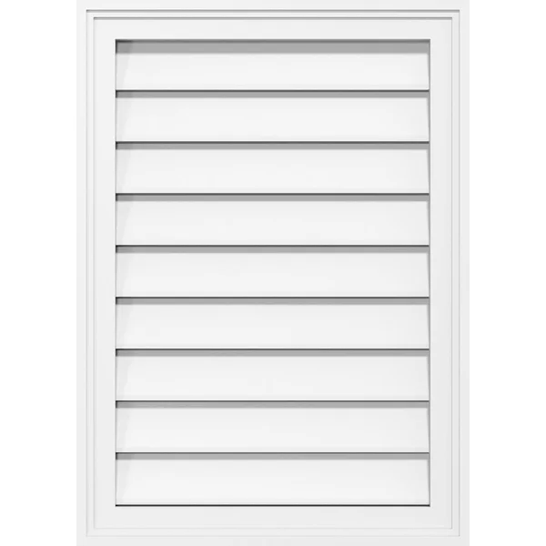 Ekena Millwork GVPVE12X3402SF 12x22W x 34x22H Vertical Surface Mount PVC Gable Vent: Functional - w/ 2x22W x 1-1/2x22P Brickmould