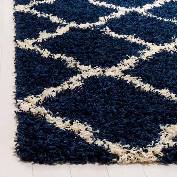 Safavieh Dallas Shag SGD257J 5&1x22 x 7&6x22 Ivory, Light Blue Area Rug