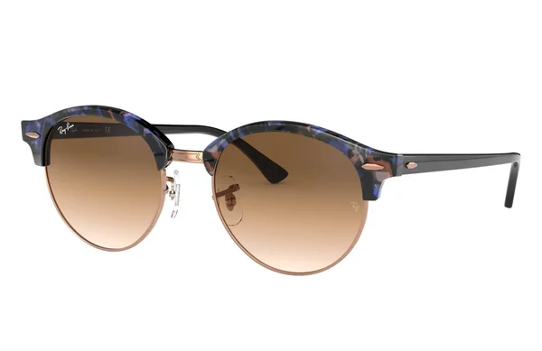 Ray-Ban Clubround RB4246F Sunglasses - Spotted Brown/Blue (125651)