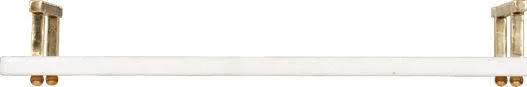 Worlds Away White Marble Lincoln Tray - Brass