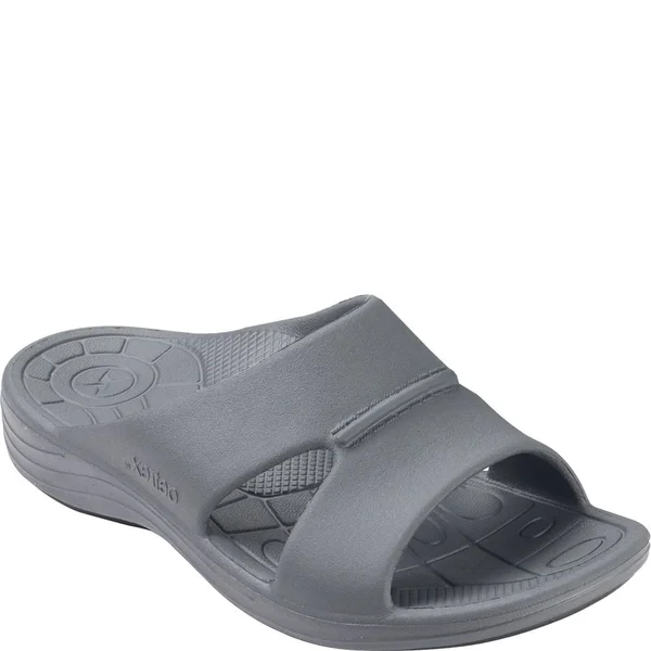 Aetrex Men's Lynco Slide Sandals - Charcoal