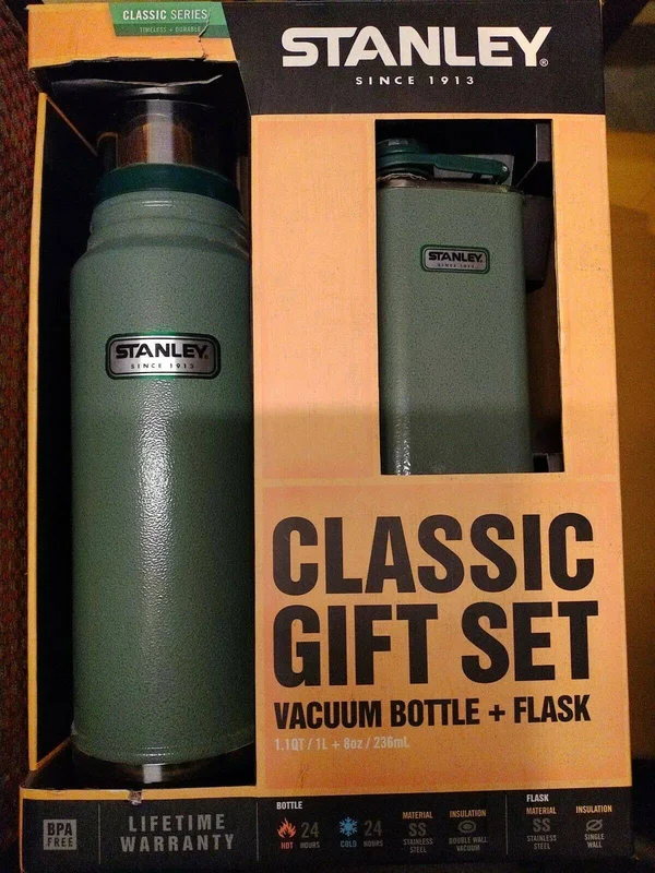 Stanley Classic - Flask set - hammertone green