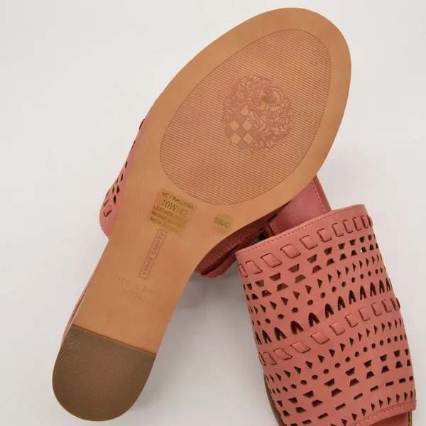 Vince Camuto Leather Wedge Slide Sandals -Rallema - Size 7 Medium, Sushi