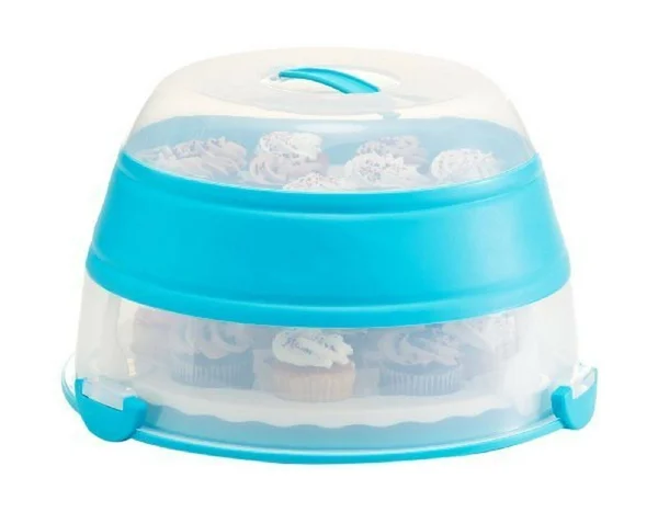Prepworks by Progressive Collapsible Cupcake and Cake Carrier, 24 Cupcakes, 2