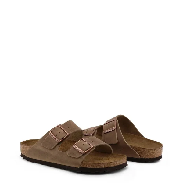 Birkenstock Arizona Oiled Leather Tobacco Brown Two-Strap Sandals - Men's Size 10