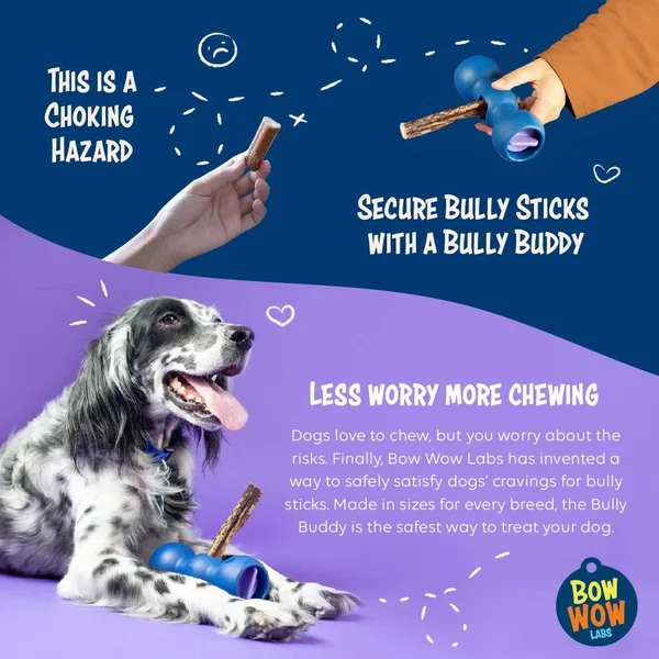Bow Wow Labs Bully Buddy Starter Kit - Anti-Choking Bully Stick Safety Device for Dogs
