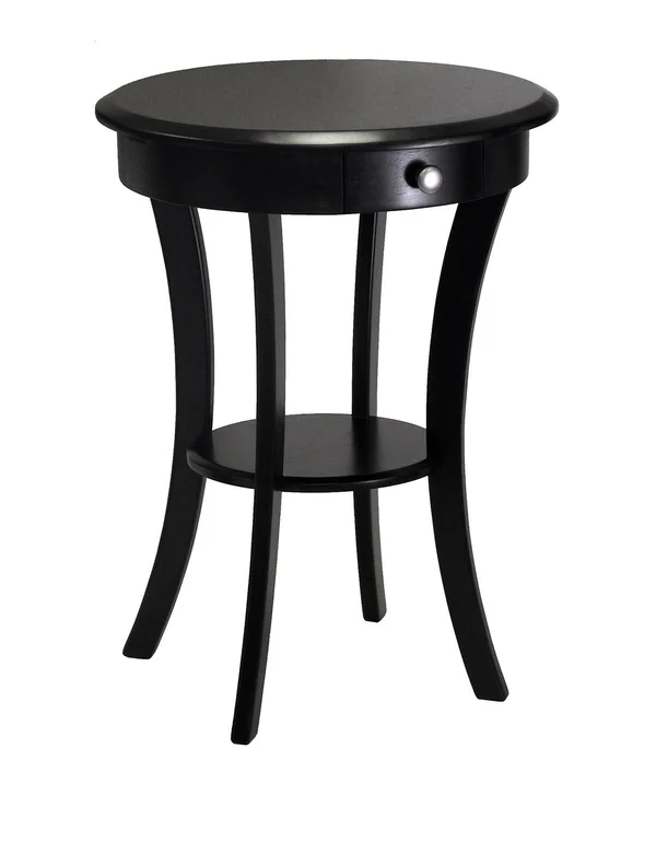 Winsome Sasha Black Round Accent Table