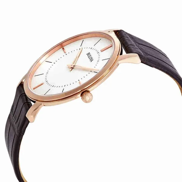 Bulova Men's Leather Strap Watch 97A126