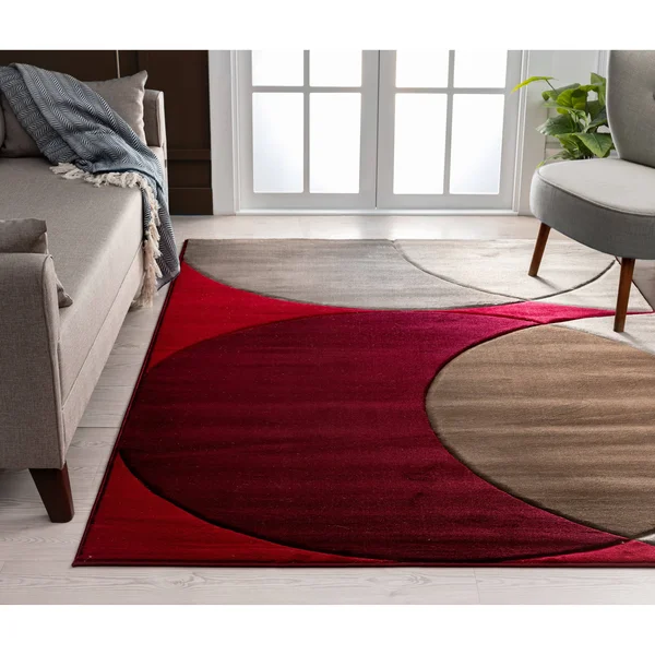 MDA Home Rhodes Brown Contemporary Polypropylene Area Rug - 5&2x22 x 7&5x22