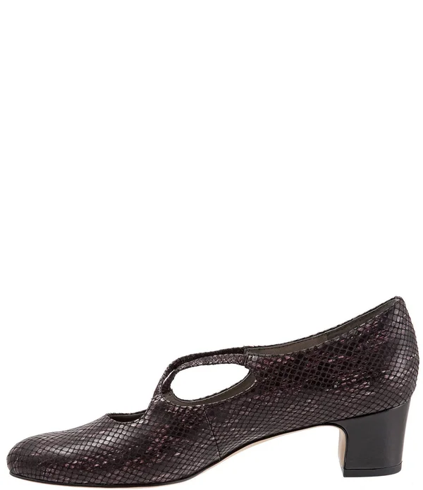 Trotters Jamie Pumps, Women's, Navy Snake, Size: 5.5