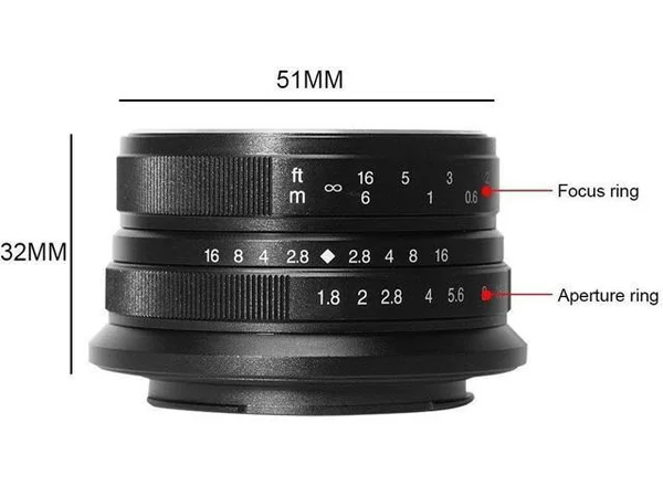 7artisans 25mm f/1.8 Manual Focus Lens for Fujifilm x Mount Cameras (Black)