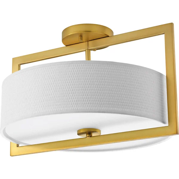 Progress Lighting P3530-137 Harmony Semi Flush Mount Light - Natural Brass