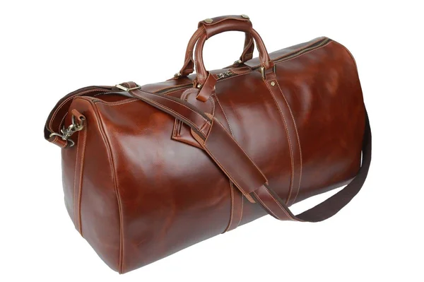 BAIGIO Men's Genuine Leather Weekend Overnight Travel Luggage Duffel Bag Boarding Bag (Brown)