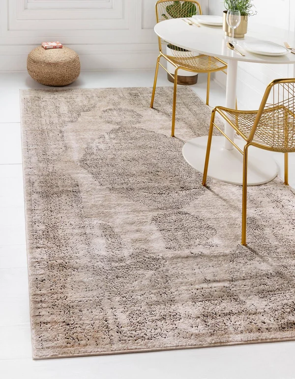 Unique Loom Portland Woodburn Ivory 7 ft. x 10 ft. Area Rug