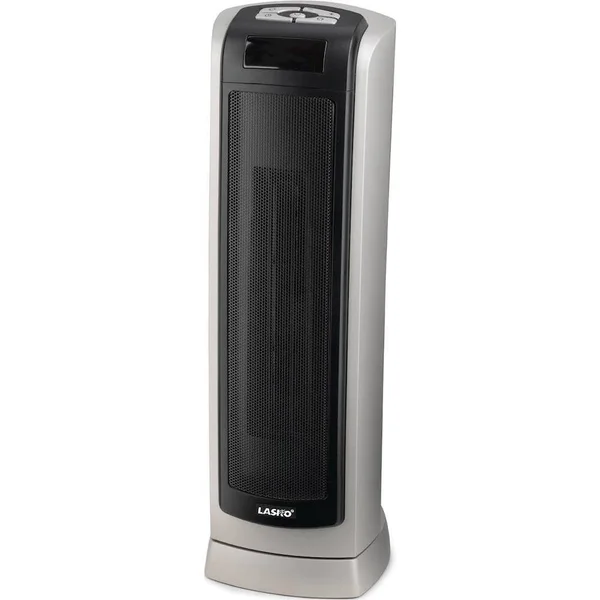 Lasko Electric Oscillating Ceramic 1500W Tower Heater - Silver