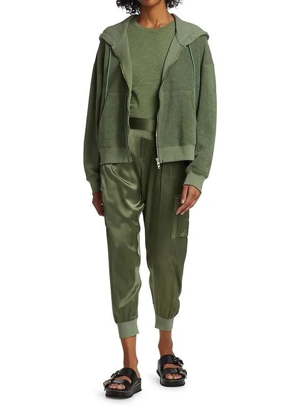 ATM Anthony Thomas Melillo Women's REVERSE French Terry Zip Hoodie Agave - Xs