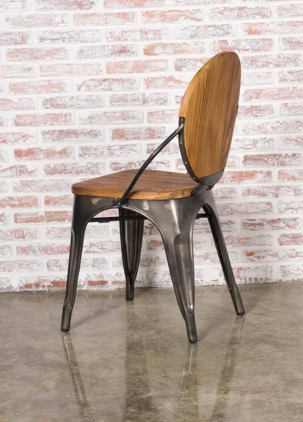 Fine Mod Imports Metal Dining Chair - Walnut
