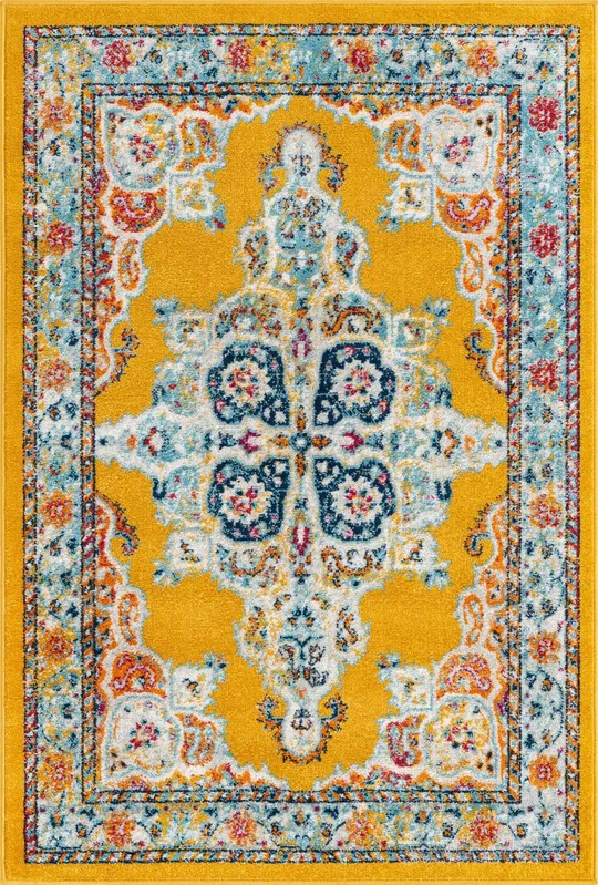 Unique Loom Parker Merakli Area Rug - Yellow - 4& 0 x 6& 0