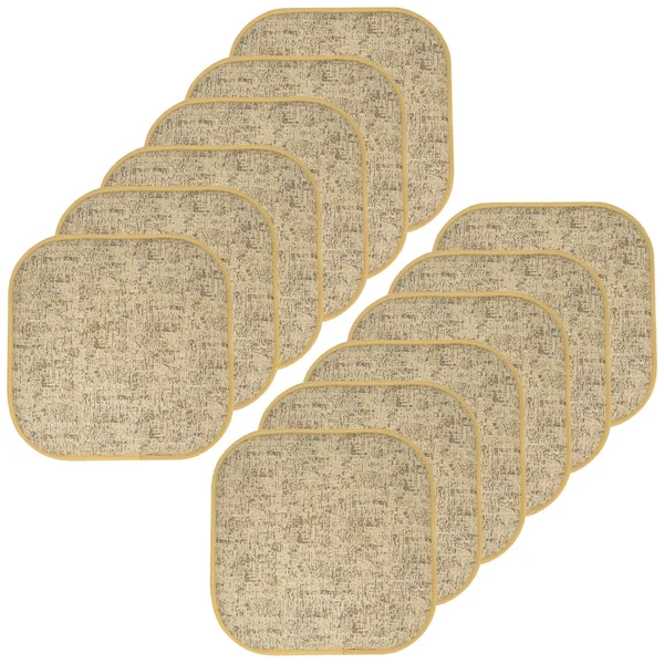 Sweet Home Collection Chair Cushion Memory Foam Pads Honeycomb Pattern Slip Non Skid Rubber Back Rounded Square 16x22 x 16x22 Se