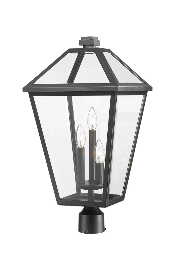 Z-Lite 579PHXLR-BK Black 3 Light Outdoor Post Mount Fixture