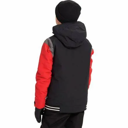 Burton Boys& Game Day Jacket, True Black, Flame Scarlet, S