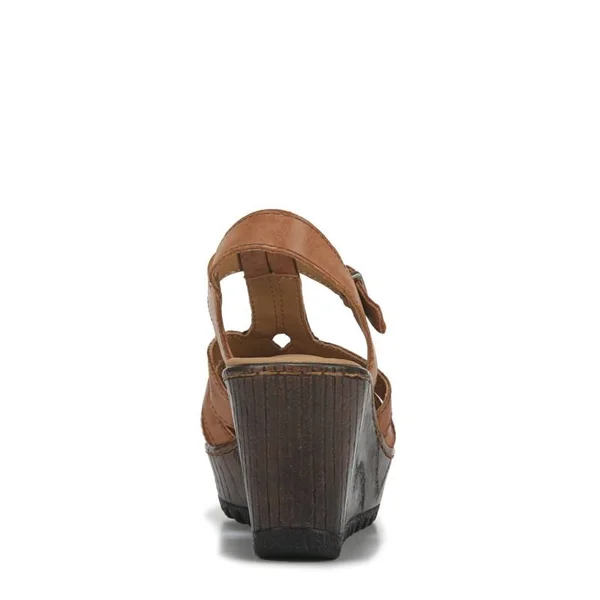 B.O.C Lizzie Wedge Sandal - Women's - Cognac Leather
