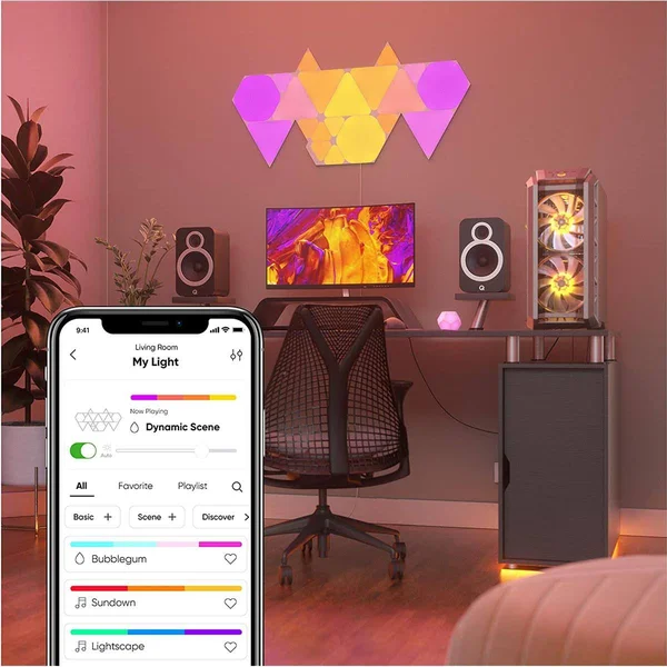 Nanoleaf Shapes Mini Triangles Smarter Kit, 5X Triangle Light Panels, 20 Lumens NL48-5005TW-5PK