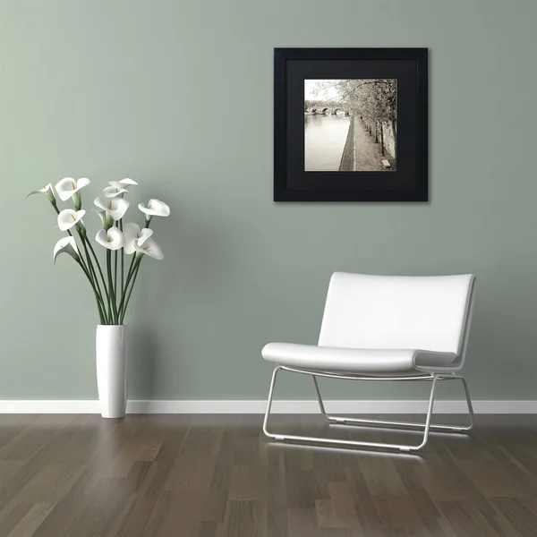 Trademark Art Alan Blaustein 'Promenade Seine II' Matted Frame Art