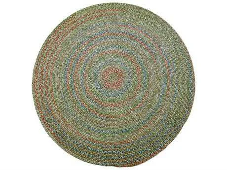 Rhody Rug Sophia Indoor/Outdoor Braided Rug (Moss 8& Round), Green