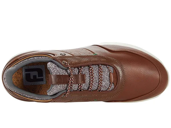 FootJoy Men's Stratos Golf Shoes 50065 - Cognac/Green - 10.5 - X-Wide
