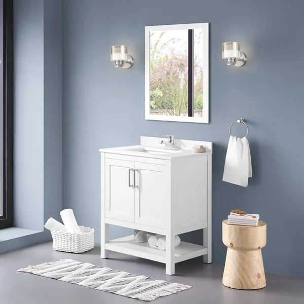 Ove Decors 15VVA-VEGA30-007FE Vegas 30 inch Bathroom Vanity Combo with Top and BACKSLPLASH in White