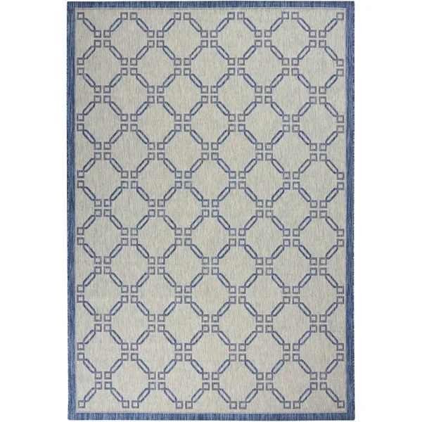 Nourison Garden Party GRD02 Area Rug, Ivory Blue, 6& x 9&