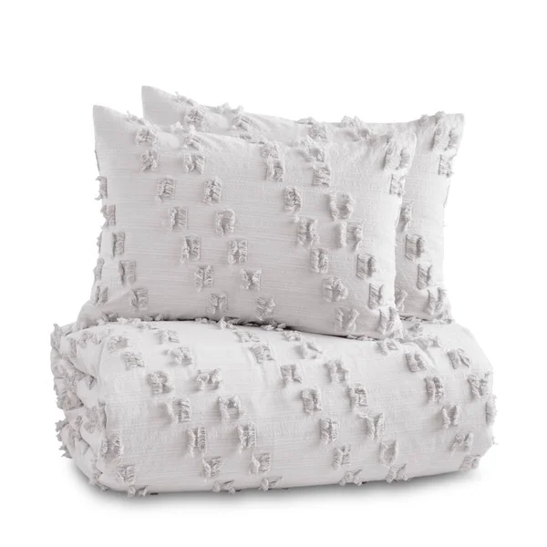 Peri Home Space Dyed Fringe Comforter Set, Queen - Gray