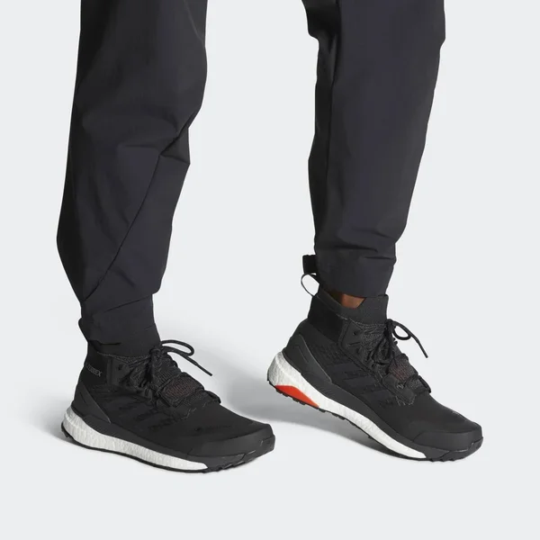 Adidas Terrex Free Hiker GTX - Men's Black/Grey/Three/Active Orange - 10.5