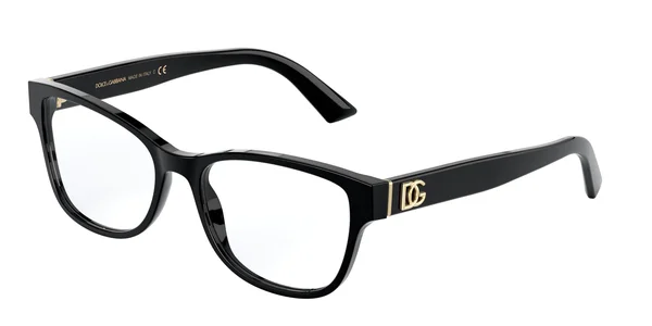 Dolce & Gabbana DG3326 Eyeglasses, 54-17-140, 501 Black