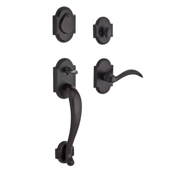 Baldwin FD.ADIXARC.L.RAR.481 Full Dummy Adirondack Handleset Left Hand Arch Lever & Rustic Arch Rose Dark Bronze