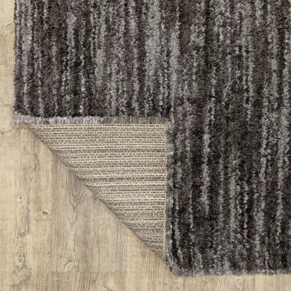 Archer Static Abstract Shag Area Rug - 2&3x22 x 7&6x22 - Charcoal/ Grey