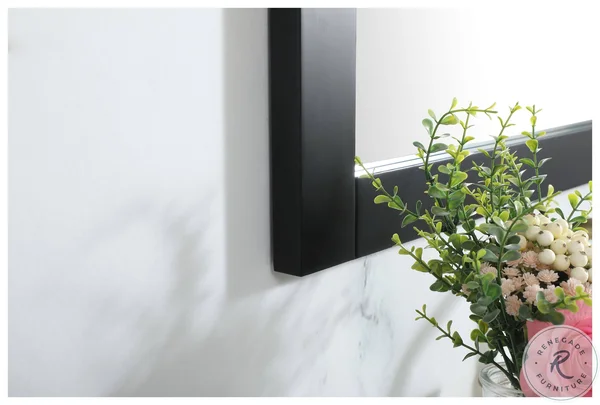 Aqua Vanity Mirror 30x36 inch in Black - Elegant Lighting VM23036BK
