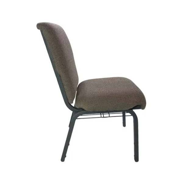 34.5x22 Gray and Black Contemporary Multipurpose Church Chair with Book Rack
