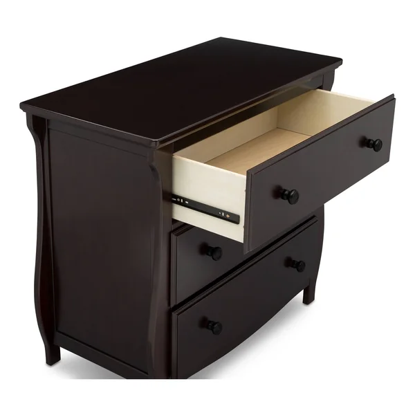 Delta Children Lancaster 3 Drawer Dresser with Changing Top Dark Chocolate