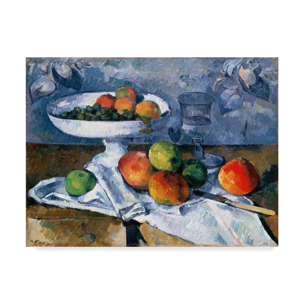 Trademark Fine Art 'Still Life with Fruit Dish' Canvas Art by Paul Cezanne, Size: 24 x 32