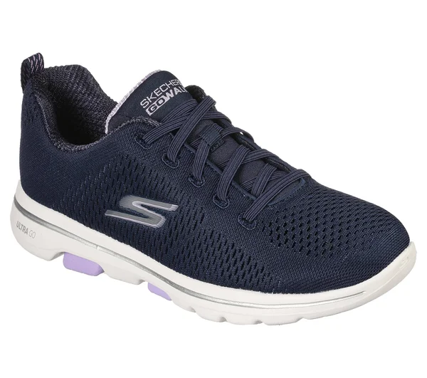 Skechers Women's GOwalk 5 Lake Views Sneaker - Navy/Lavender