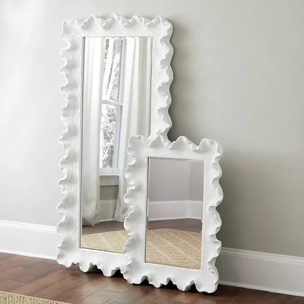 Atoll Rectangular Mirror with Clear Glass Antique White 36x22 x 26x22 - Ballard Designs